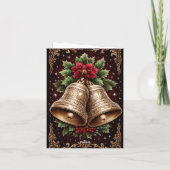 Moderne Rustische Kerstbellen Feestdagen Kaart (Achterkant)