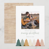 Moderne Rustische kerstboomfoto's met platte Kaart (Voorkant / Achterkant)