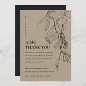 MODERNE RUSTISCHE KRAFT-LIJN VOOR HET TEKENEN VAN  BEDANKKAART (Voorkant / Achterkant)