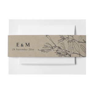 MODERNE RUSTISCHE KRAFT-LIJN VOOR HET TEKENEN VAN UITNODIGINGEN WIKKEL