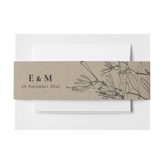 MODERNE RUSTISCHE KRAFT-LIJN VOOR HET TEKENEN VAN UITNODIGINGEN WIKKEL (Voorkant Voorbeeld)