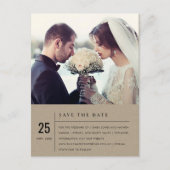 MODERNE RUSTISCHE KRAFT TYPOGRAFIE FOTO BEWAREN DE AANKONDIGINGSKAART (Voorkant)