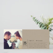 MODERNE RUSTISCHE KRAFT TYPOGRAPHY WEDDING FOTO KAART (Staand voorkant)