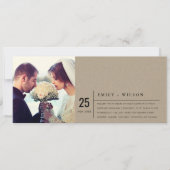 MODERNE RUSTISCHE KRAFT TYPOGRAPHY WEDDING FOTO KAART (Voorkant)