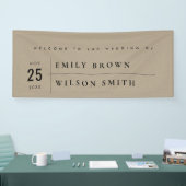 MODERNE RUSTISCHE KRAFT TYPOGRAPHY WEDDING WELKOM SPANDOEK (Beurs)