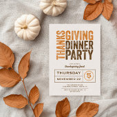 Moderne Rustische Thanksgiving Dinner Party Kaart