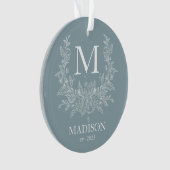 Moderne Rustische vakantie monogram Cadetgrijs Ornament (voorkant)