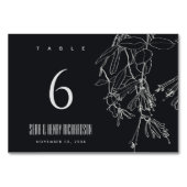 MODERNE RUSTISCHE ZWARTE LIJN DIE FLORAL WEDDING D KAART (Voorkant)