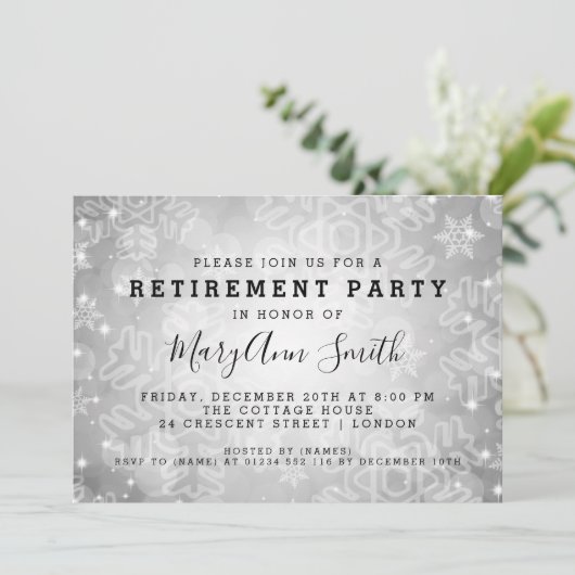 Moderne rusttijd Zilver Winter Bokeh-lichten Kaart (Staand voorkant)