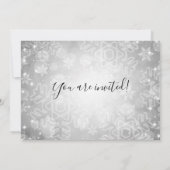 Moderne rusttijd Zilver Winter Bokeh-lichten Kaart (Achterkant)