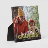 Moderne 's Werelds beste opa' aangepaste foto Fotoplaat (Voorkant)