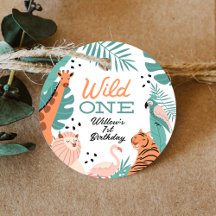 Moderne Safari Dieren Wild One Birthday Favoriet T