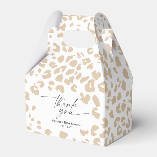 Moderne Safari Dierenprint Geslacht Neutrale douch Bedankdoosjes (Voorkant Zijde)