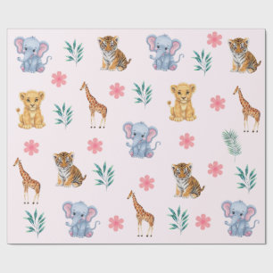 Moderne Safari Jungle Dieren olifant Tijger Leeuw Cadeaupapier
