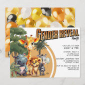 Moderne Safari Leuke Baby Dieren Geslacht onthulle Kaart (Voorkant / Achterkant)