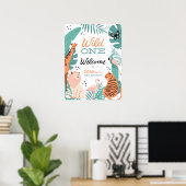 Moderne safaridieren Wild One Welkom Poster (Thuiskantoor)