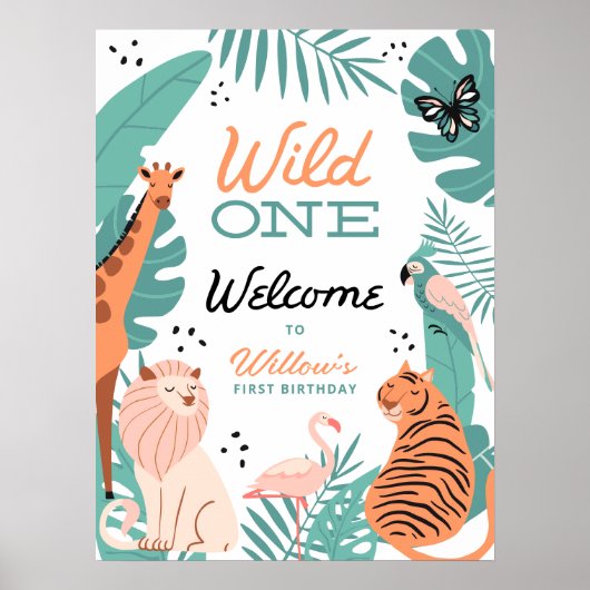 Moderne safaridieren Wild One Welkom Poster (Voorkant)