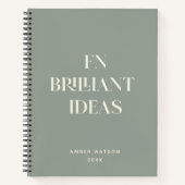 Moderne Sage aangepaste naam briljante ideeënplann Notitieboek (Voorkant)