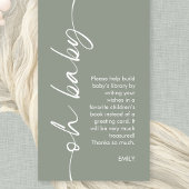 Moderne Sage Boeken voor Oh Baby shower Informatiekaartje