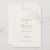Moderne Sage Botanische Save the Date Kaart (Voorkant)