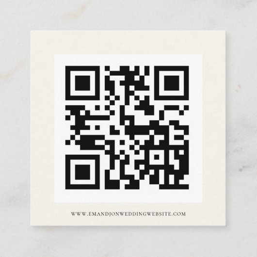 Moderne Sage Eucalyptus Cream QR Code Weddenschap Informatiekaartje (Achterkant)