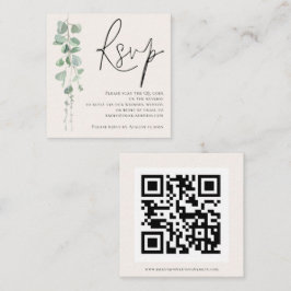Moderne Sage Eucalyptus Cream QR Code Weddenschap  Informatiekaartje