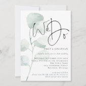 Moderne Sage Eucalyptus We doen QR-code bruiloft Kaart (Voorkant)