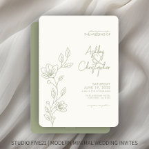 Moderne Sage Foliage Outline All-in-One Bruiloft