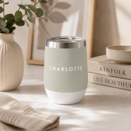 Moderne Sage Gepersonaliseerde Wijn Tumbler