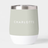 Moderne Sage Gepersonaliseerde Wijn Tumbler (Achterkant)