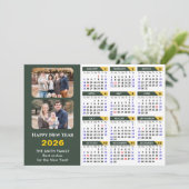 Moderne Sage Green 2025 Kalender Minimalist 2 Foto Feestdagenkaart (Staand voorkant)