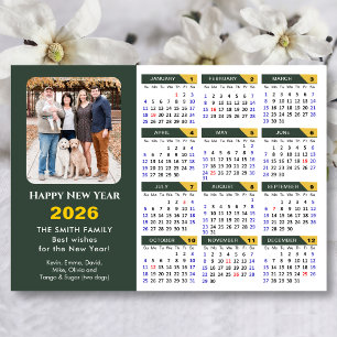 Moderne Sage Green 2025 Kalender Minimalistische F Feestdagenkaart