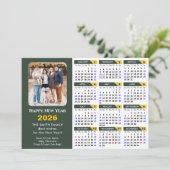 Moderne Sage Green 2025 Kalender Minimalistische F Feestdagenkaart (Staand voorkant)