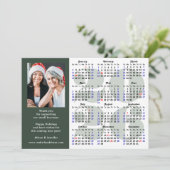 Moderne Sage Green 2025 Kalender Zakelijke Foto Feestdagenkaart (Staand voorkant)