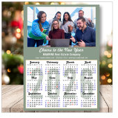 Moderne Sage Green 2025 Kalender Zakelijke Foto Feestdagenkaart