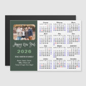 Moderne Sage Green 2026 Kalender Foto Magnetisch (Voorkant / Achterkant)