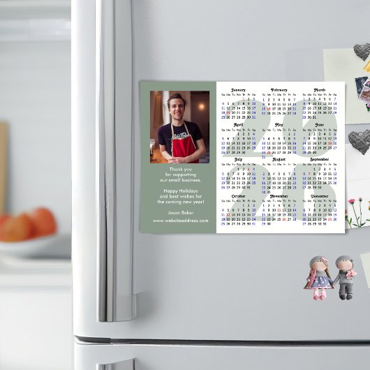 Moderne Sage Green 2026 Kalender Foto Magnetisch