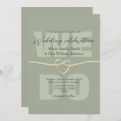 Moderne Sage Green bruiloft receptie Kaart (Voorkant / Achterkant)