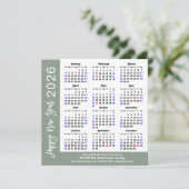 Moderne Sage Green Business 2025 Kalender Eenvoudi Feestdagenkaart (Staand voorkant)