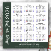 Moderne Sage Green Business 2025 Kalender Eenvoudi Feestdagenkaart