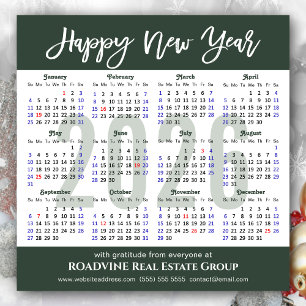 Moderne Sage Green Business 2025 Kalender Eenvoudi Feestdagenkaart