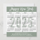Moderne Sage Green Business 2025 Kalender Eenvoudi Feestdagenkaart (Voorkant)