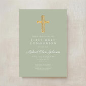 Moderne Sage Green Cross Religious First Community Kaart