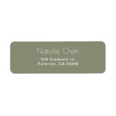 Moderne Sage Green Elegant Fonts Etiket (Voorkant)
