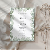 Moderne Sage Green Eucalyptus Botanische Huwelijk Kaart