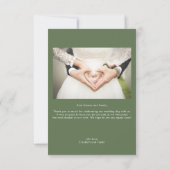 Moderne Sage Green Eucalyptus Glitter Huwelijk Bedankkaart (Achterkant)