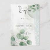 Moderne Sage Green Eucalyptus & Gold Reception Informatiekaartje (Voorkant)