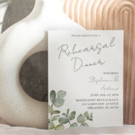Moderne Sage Green Eucalyptus Rehearings Dinner in Kaart