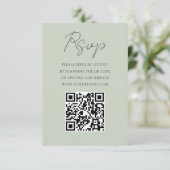 Moderne Sage Green Eucalyptus Wedding RSVP (Staand voorkant)