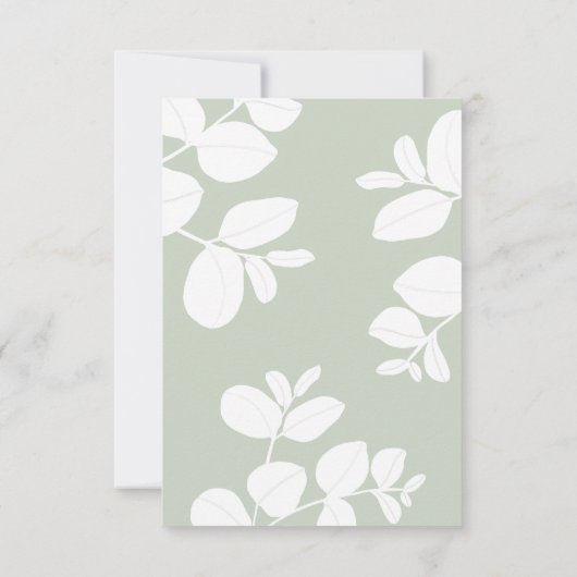 Moderne Sage Green Eucalyptus Wedding RSVP Kaartje (Achterkant)